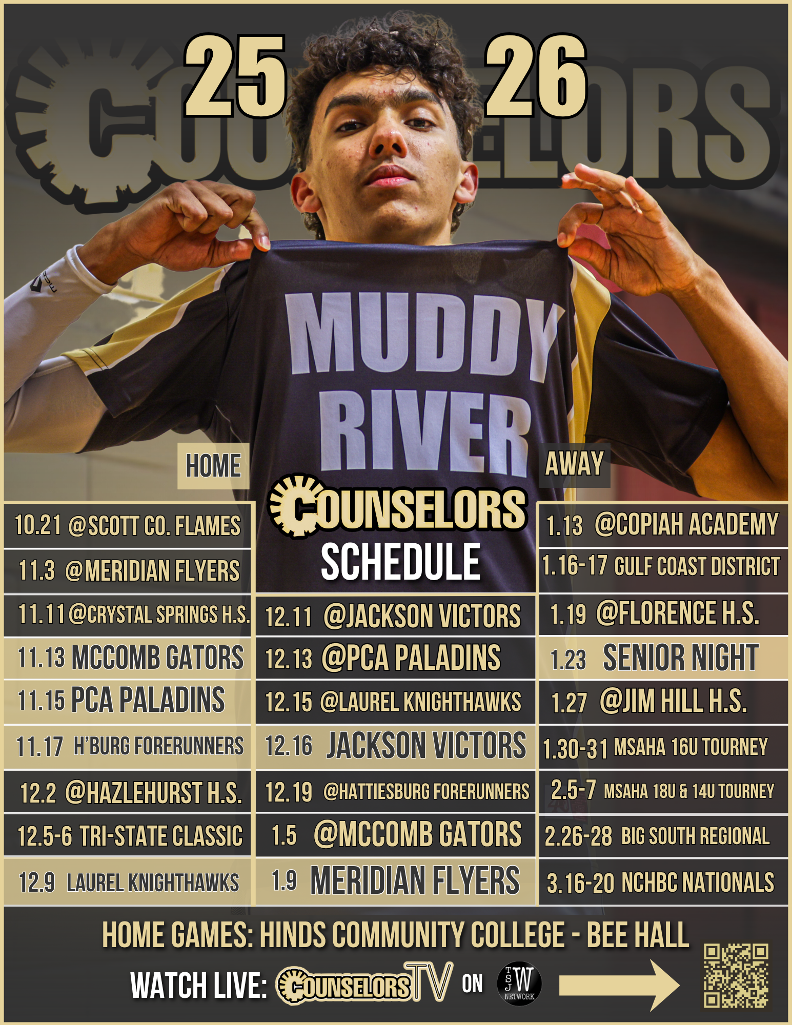 Muddy River Counselors 2025-26 Schedule Flyer